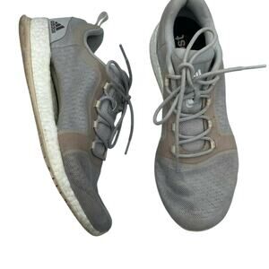 Adidas Womens Gray Pure Boost BB3286 Lace Low Top Running Shoes Size 10 Sneakers